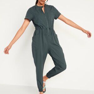 OLD NAVY | Short-Sleeve StretchTech Collarless Jumpsuit
